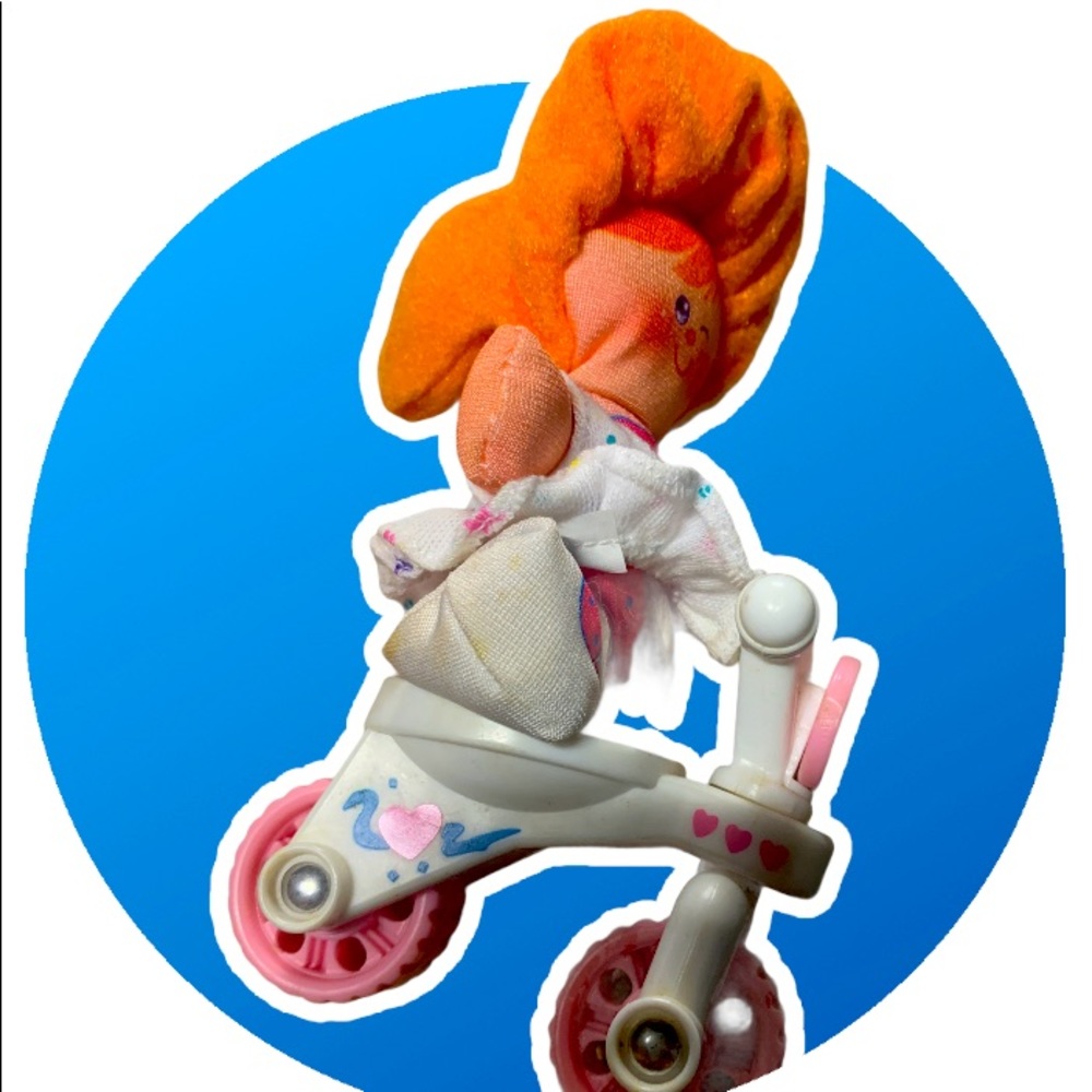 Vintage 1989 Smooshees Beth With Bicycle Complete Fisher Price Star dress (HTF)